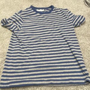 Men’s medium blue striped T-shirt Topman